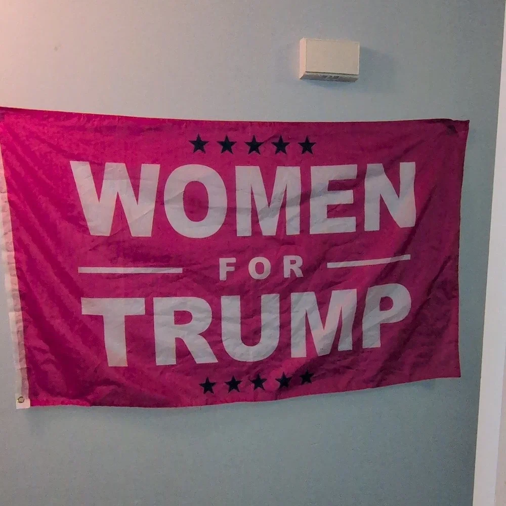 Women for Trump Pink Fabric Flag Donald Trump Campaign with Grommets